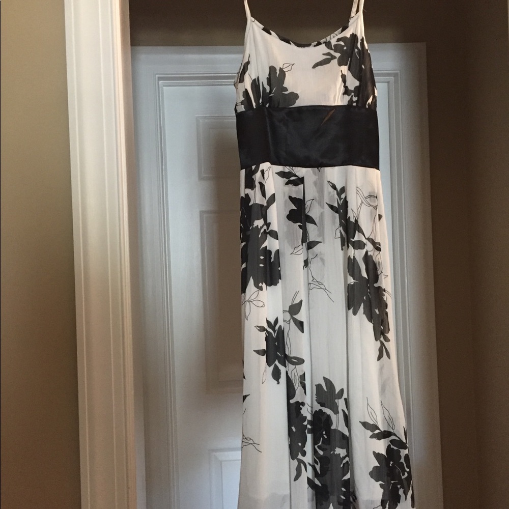 Black and white floral dress